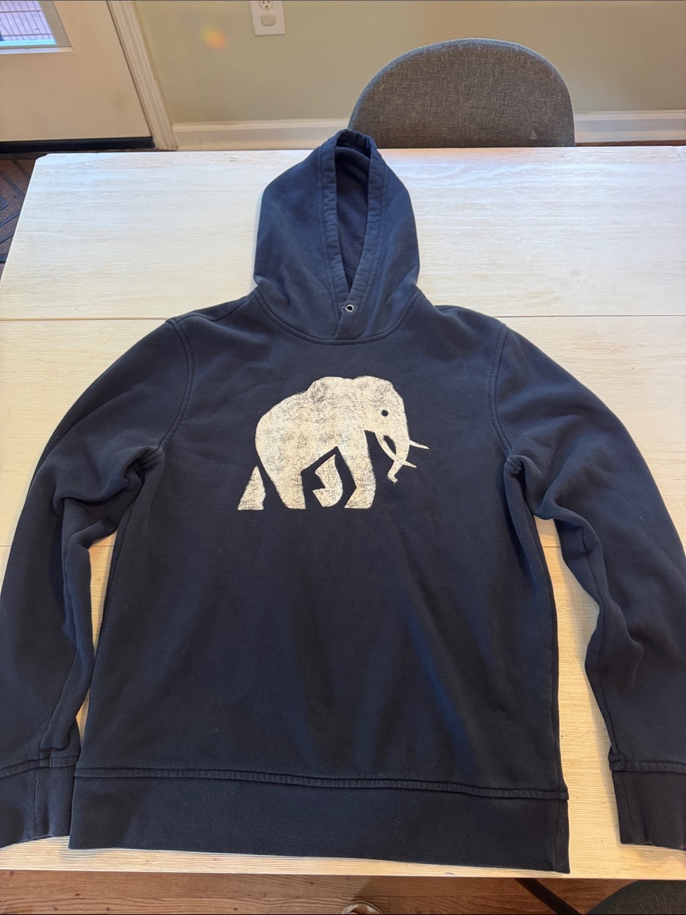 Banana Republic Navy Crewneck Hoodie with White Elephant Graphic